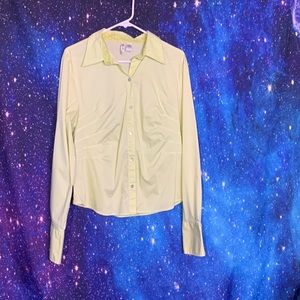 Bill Bass- Lime Green Button up long Sleeve Top L